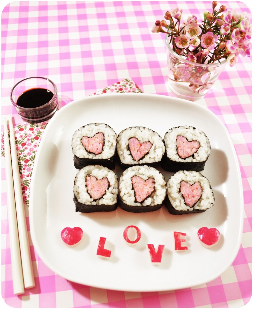 maki-kawaii-recette-coeur-saint-valentin-végétarien-rose-bento-kazari-makisushi
