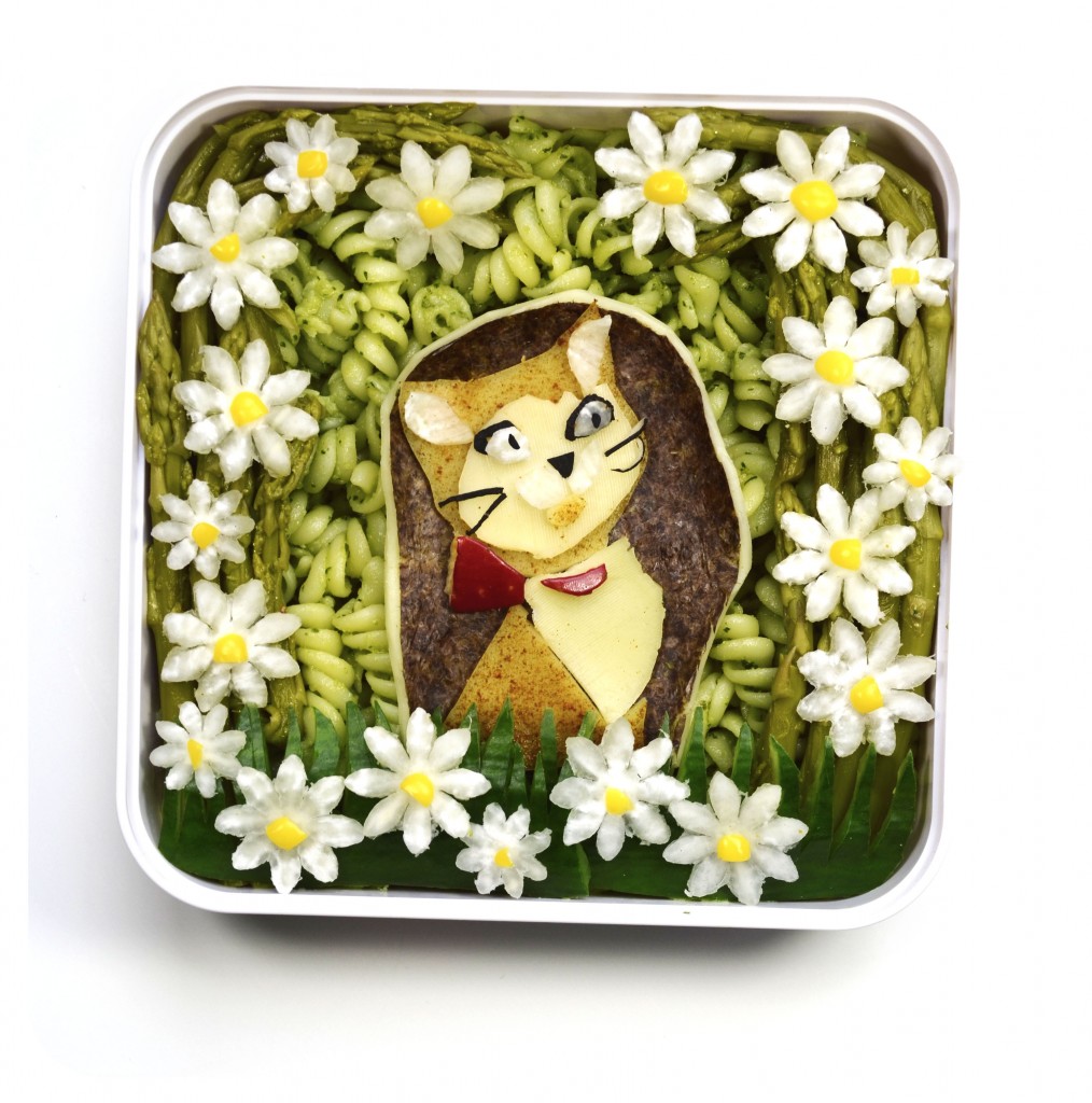 bento-charaben-dinnah-alice-au pays des merveilles-fleurs-chat-pates-alice in wonderland-marguerite
