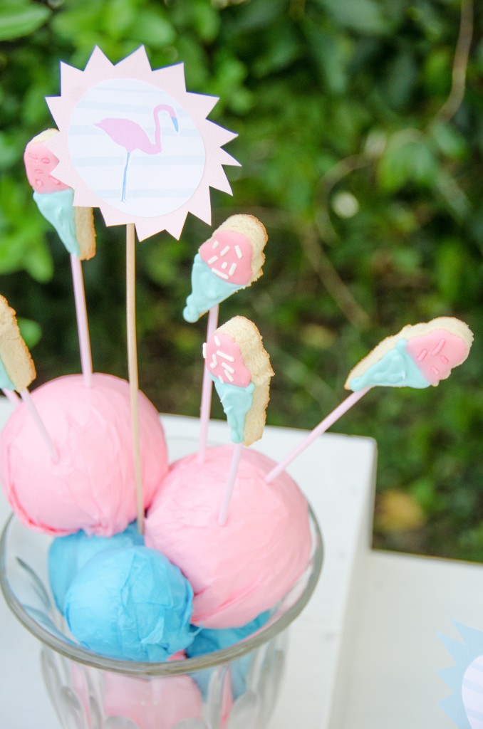 emporte pièce - cornet de glace - coupe glacée - sweet table - flamant rose - turquoise- cakemart - cakepop - cupcake - flamingo party - cookie pop 