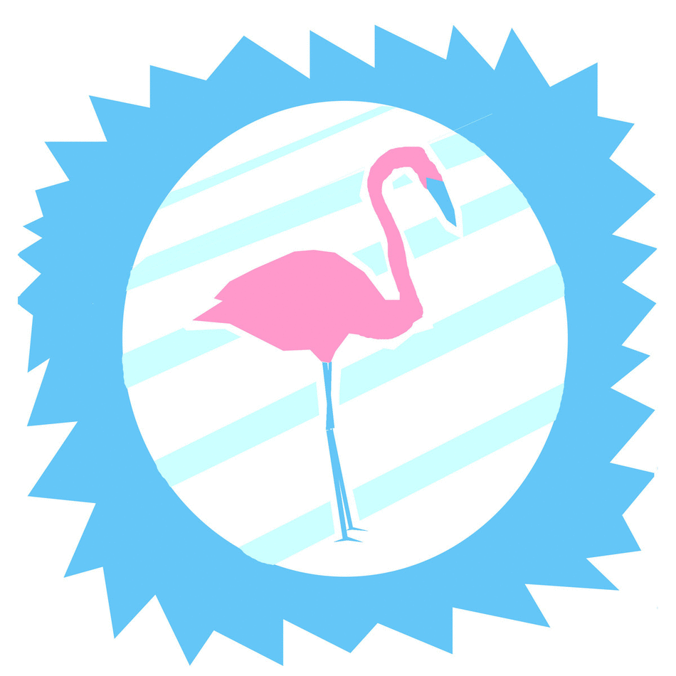 flamingo-flamant-rose-flamingo party-dessin-rose-bleu