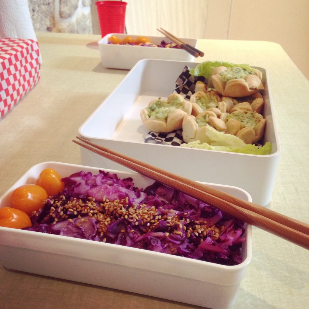irodori bento chou rouge tartelette courgette vegetarien