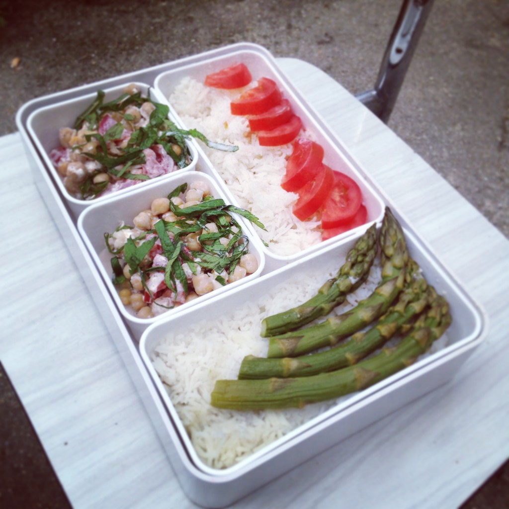 irodori bento pois chiche riz asperge